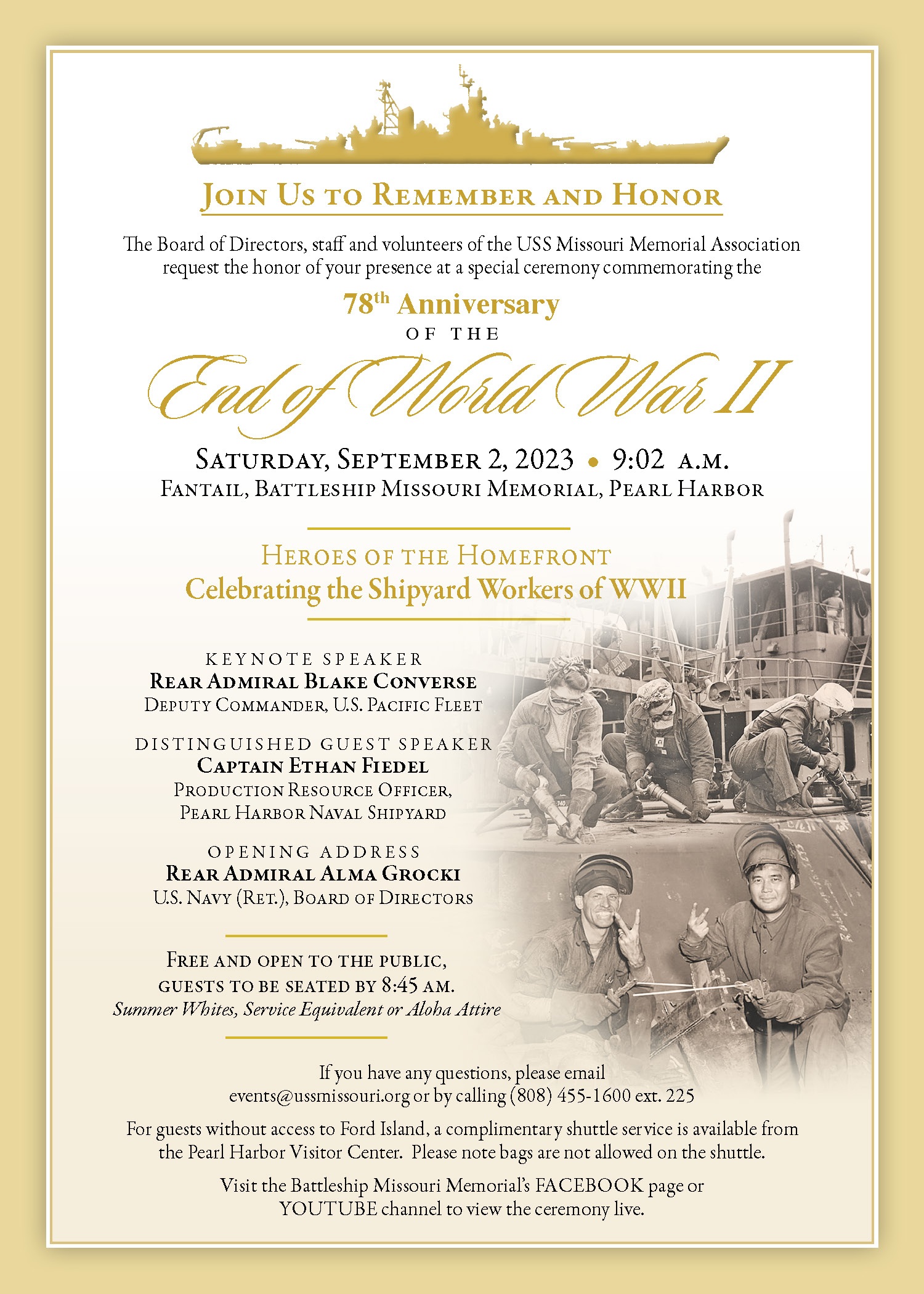 Invitation: 78th Anniversary of The End of World War II