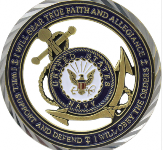 U.S Coast Guard Wheel Cut-Out Challenge Coin by Eagle Crest 